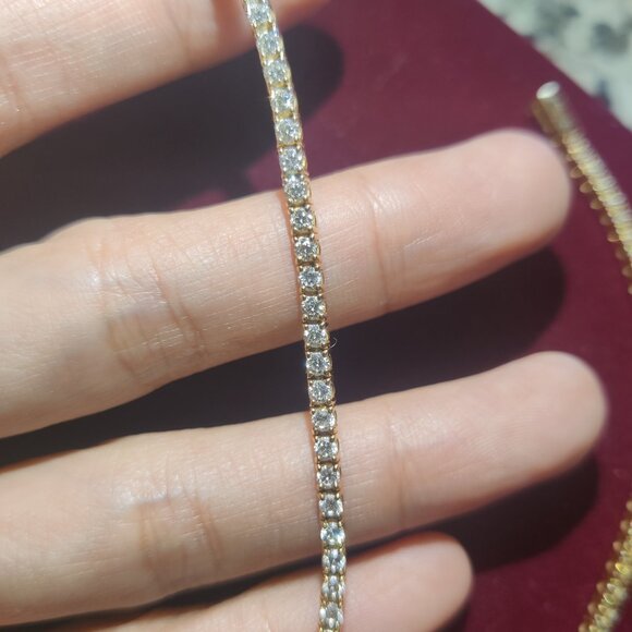 14k Diamond 5 ct Tennis Necklace - Picture 3 of 6